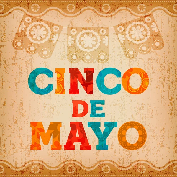 Cinco de mayo carte de vœux de vacances mexicaine — Image vectorielle