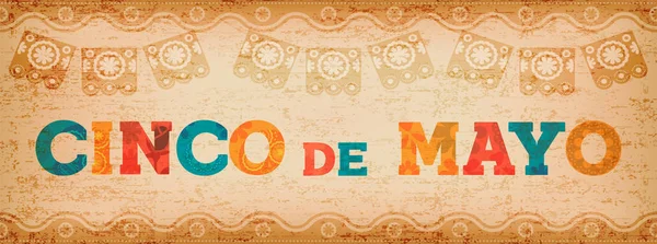 Cinco de mayo divertido tipografía mexicana banner web — Archivo Imágenes Vectoriales