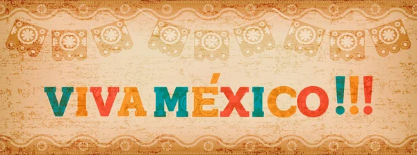 Viva mexico cita web banner para evento de vacaciones — Vector de stock