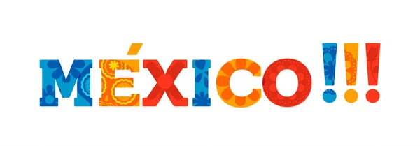 Glücklich Mexiko Urlaub Typografie Zitat Banner — Stockvektor