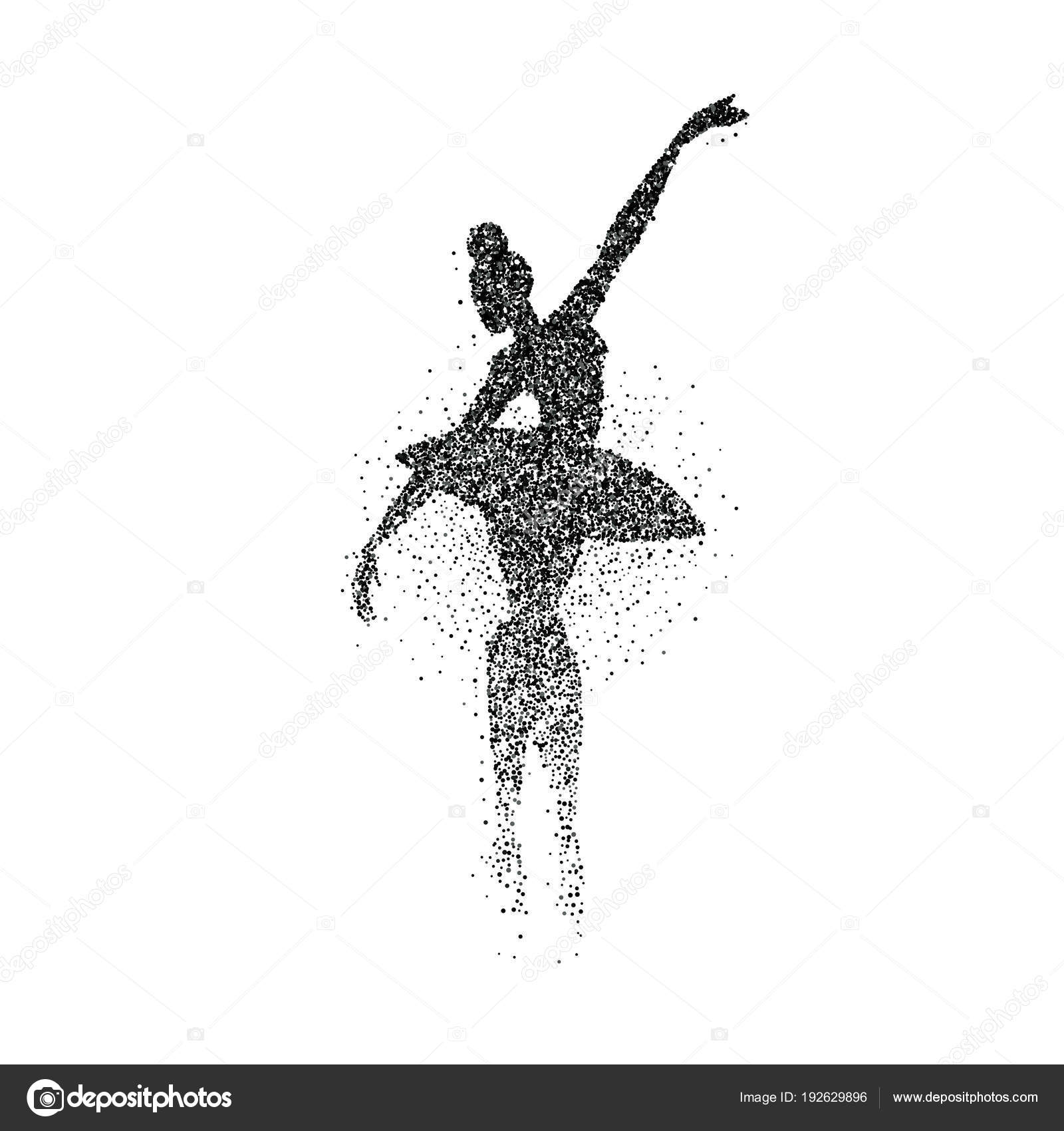 Ballet danseuse fille particule éclaboussure silhouette Vecteur par  ©cienpies 192629896