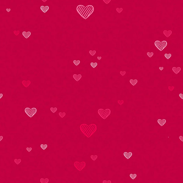 Rosa hjärta form doodle kärlek mönster bakgrund — Stock vektor