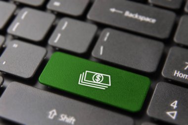 Bilgisayar klavye butonuna para çevrimiçi yapmak