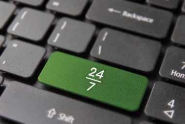 24/7 saat her zaman açık Internet iş klavye