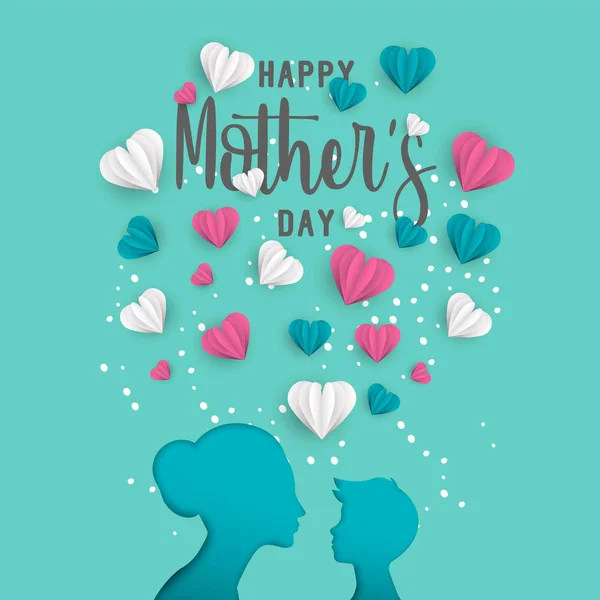 Carte de vœux de fête des mères pour l'amour de vacances en famille — Image vectorielle