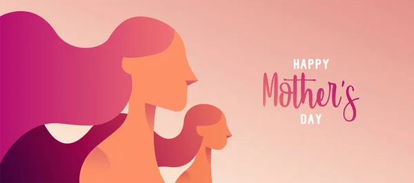 Gelukkig moeder dag webbanner voor dochter liefde — Stockvector