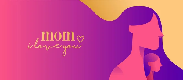 Feliz mãe dia web banner para crianças amor — Vetor de Stock