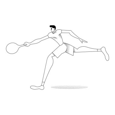 Adam tenis oyuncu siluet anahat tarzı