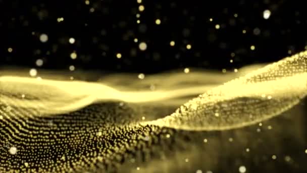 Modern Christmas Technology Concept Motion Background Gold Shining Golden Particles — Stock Video