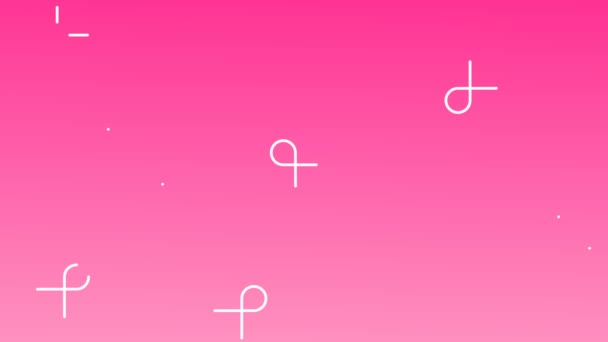 乳腺癌意识月粉红背景 丝带和言语泡沫与报价保健支持 用于演示活动视频的2D概念性循环动画 — 图库视频影像
