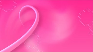 Meme kanseri bilinçlendirme ay 4k animasyon kavramı sağlık desteği için 3d pembe kurdele ile. sunu kadınlar kampanya için 2D yaratıcı canlı kadın sembolleri şablon arka plan.