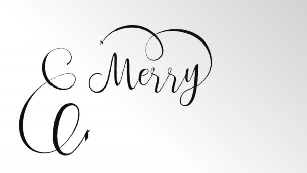 God Jul Typografi Animation Xmas Citat Isolerad Vit Bakgrund Med — Stockvideo