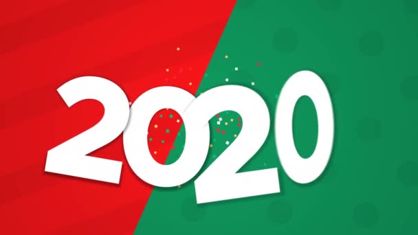 Bonne Année 2020 Animation Fond Coupe Papier Avec Ornement Boule — Video