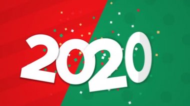 Yeni Yıl Animasyonunuz kutlu olsun. Mücevherli kağıt kesimi, hediye ve Noel çam ağacı. Akşam partisi için takvim numarasının kağıt işçiliği video karşılama kartı, 4k xmas görüntüsü siyah arkaplanda kaybolur.