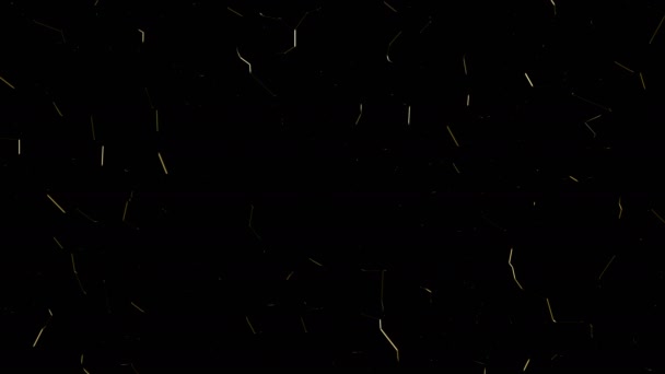 Абстрактная Мультипликация Потока Геометрических Линий Черном Фоне Технологических Научных Бизнес — стоковое видео