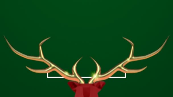 Merry Christmas New Year Animation Abstract Low Poly Reindeer Copper — Stock Video