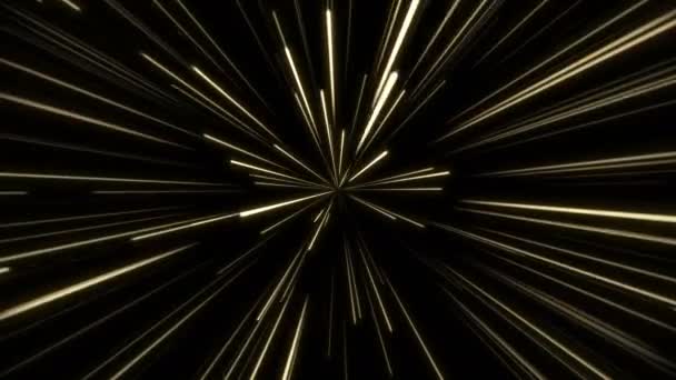 Hızlı Altın Havai Fişek Işığı Dinamik Hız Hareketinde Animasyon Arka — Stok video