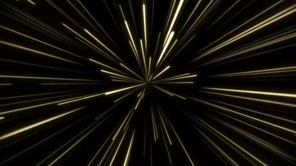 Luz Fuegos Artificiales Oro Rápida Movimiento Dinámico Velocidad Fondo Animación — Vídeo de stock