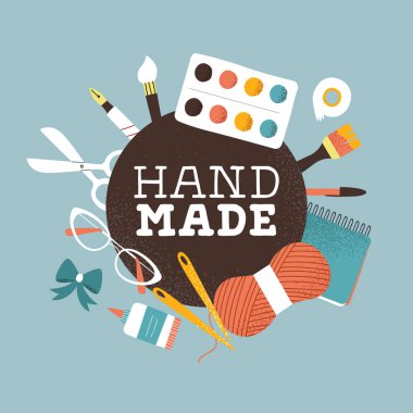 Yaratıcı sanat ürünü için el yapımı metin etiketi