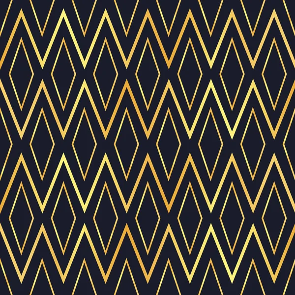 Abstract Art Deco Stijl Naadloos Patroon Met Klassiek Goud Zwart — Stockvector