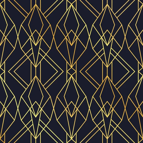Gold Art Deco 복고풍 스러운 솔기없는 패턴이다 과검은 추상적 전형적 — 스톡 벡터