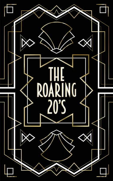 Roaring 20S Abstract Frame Vintage Art Deco Style Χρυσό Και — Διανυσματικό Αρχείο