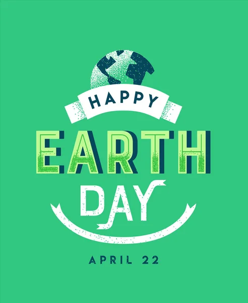 Earth Day Schriftzug Zitat Für Umwelthilfe Oder Ökologie Kampagne Retro — Stockvektor