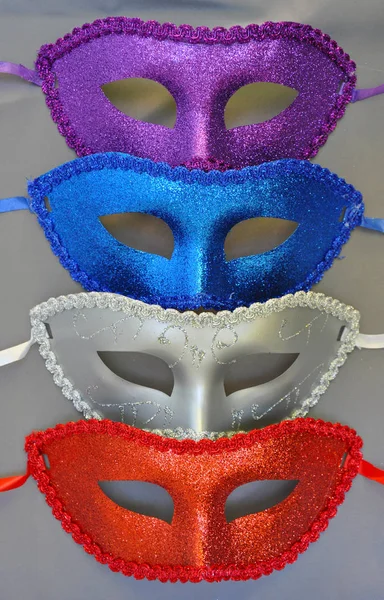 Színes csillogó maszkok — Stock Fotó