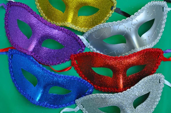 Colorful glittery masks — Stock Photo, Image