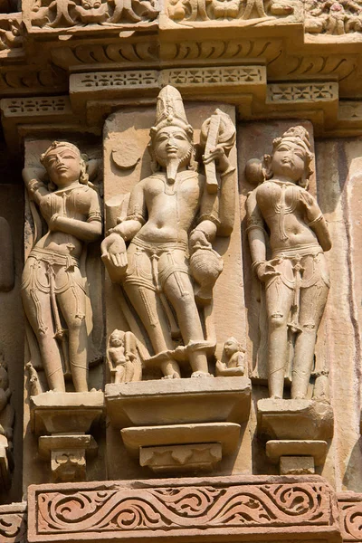 Detalhes da escultura da parede, Khajuraho — Fotografia de Stock