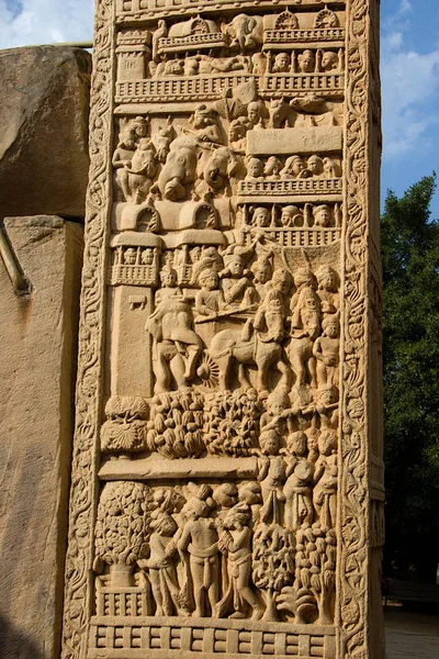 Η ζωή του βασιλιά στο πυλώνα, Sanchi — Φωτογραφία Αρχείου