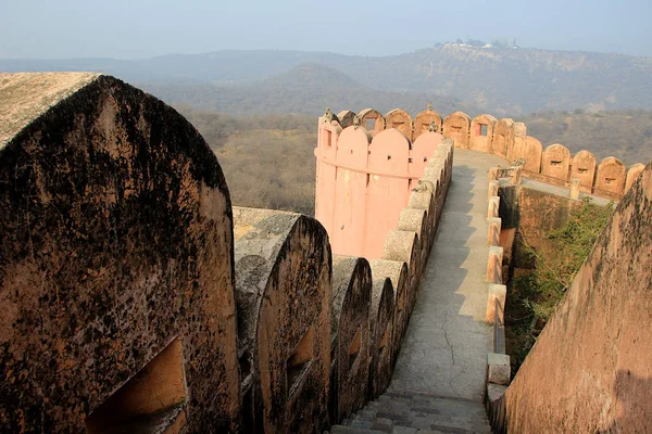 Pasadizo Piedra Parte Superior Palacio Jaigarh Jaipur Rajasthan India Asia —  Fotos de Stock
