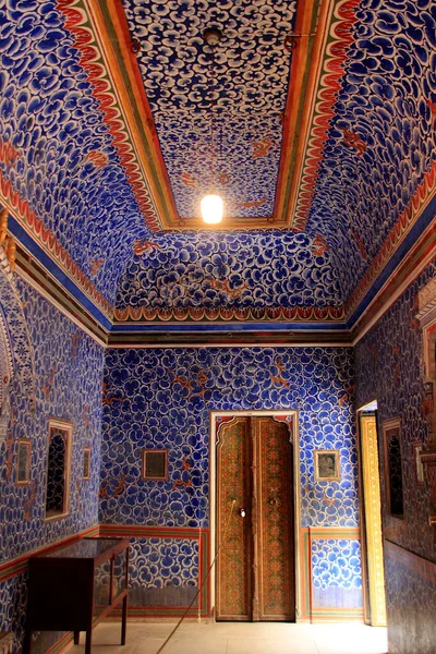 Decorative Painting Interior Walls Hall Junagarh Fort Bikaner Rajasthan India — Stock Photo, Image