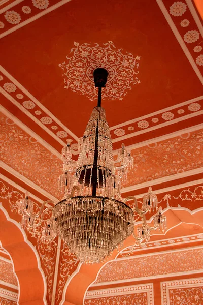 Decorative Interior Glass Roof Hanging Maharaj Sawai Mansingh Museum City — Stock Photo, Image