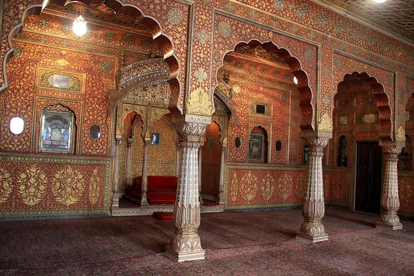 View Decorative Interior Assembly Hall Junagarh Fort Bikaner Rajasthan India — Stock Photo, Image