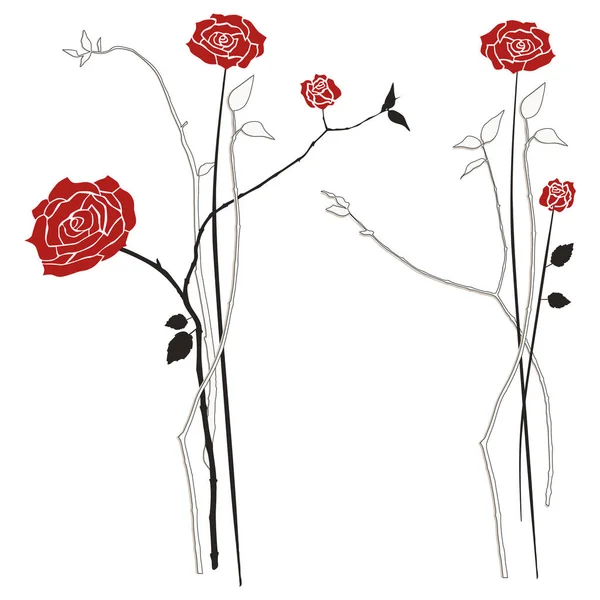 束玫瑰，矢量插画设计师元素 — 图库矢量图片