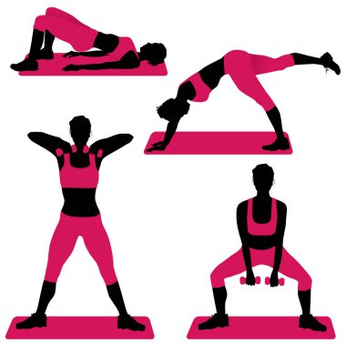 Young woman doing exercises for firm buttocks - vector illustrat clipart