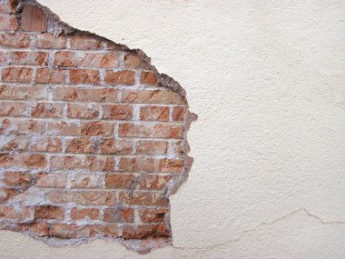 Arka plandaki eski tuğla duvar