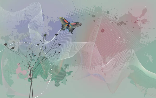 Desktop wallpaper - background with butterfly — Stock Photo, Image