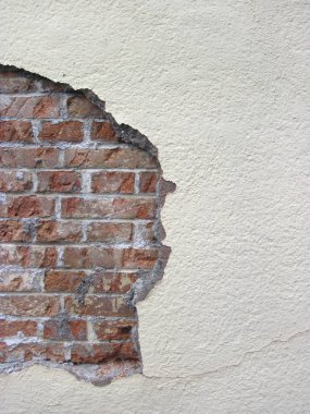 Arka plandaki eski tuğla duvar