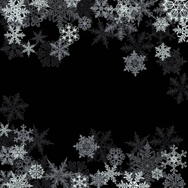 Téli háttér, hópelyhek - vektor-illusztráció — Stock Vector