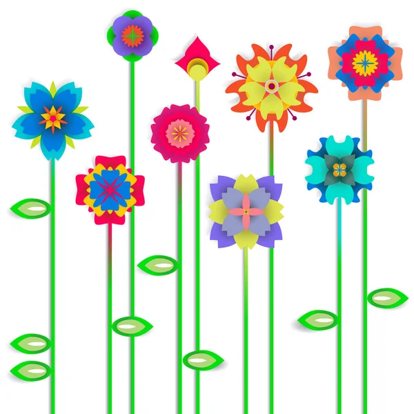 Iconos Web. Primavera Flores Fondo con espacio para un texto. Vect. — Archivo Imágenes Vectoriales