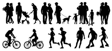 Arkadaşların ve ailenle şehirde bir hafta sonu. 2d Vektör