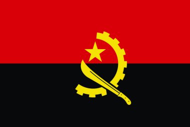 Angola bayrağı. Vektör çizim.