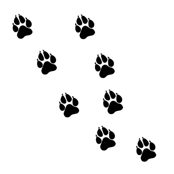 Paw Prints Logo Vector Illustration Isolated Vector Illustration Black White — Stock Vector