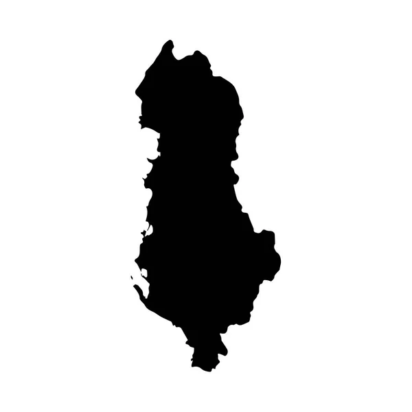 Mapa Vectorial Albania Ilustración Vectorial Aislada Negro Sobre Fondo Blanco — Vector de stock