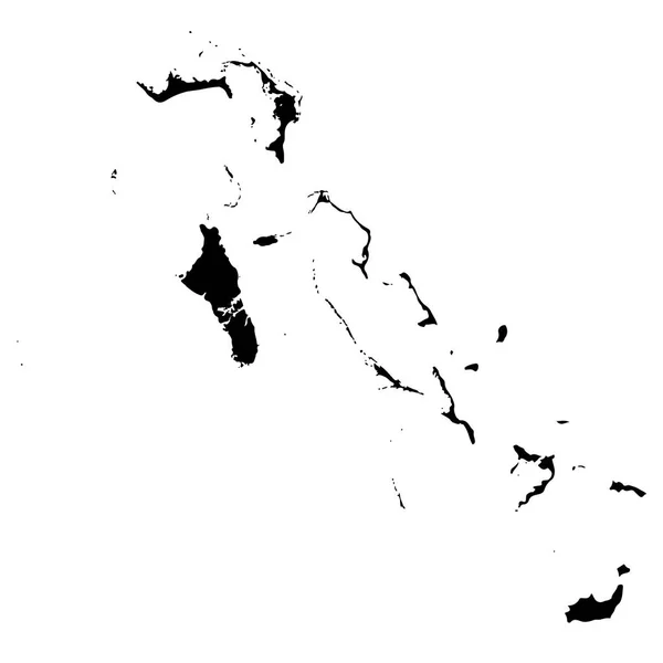 Mapa Vetorial Das Bahamas Ilustração Vetorial Isolada Preto Sobre Fundo —  Vetores de Stock