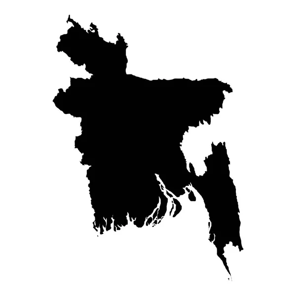 Mapa Vectorial Bangladesh Ilustración Vectorial Aislada Negro Sobre Fondo Blanco — Archivo Imágenes Vectoriales