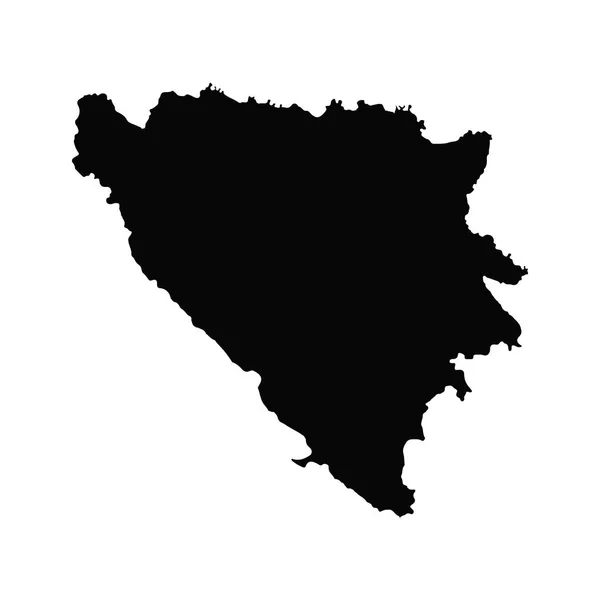 Mapa Vectorial Bosnia Herzegovina Ilustración Vectorial Aislada Negro Sobre Fondo — Vector de stock