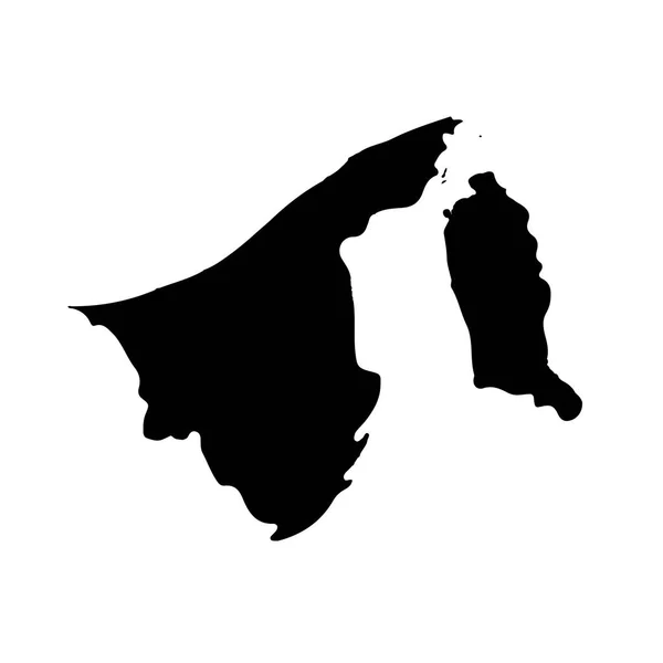 ベクトル地図ブルネイ 分離ベクトル図です 白背景に黒 Eps — ストックベクタ